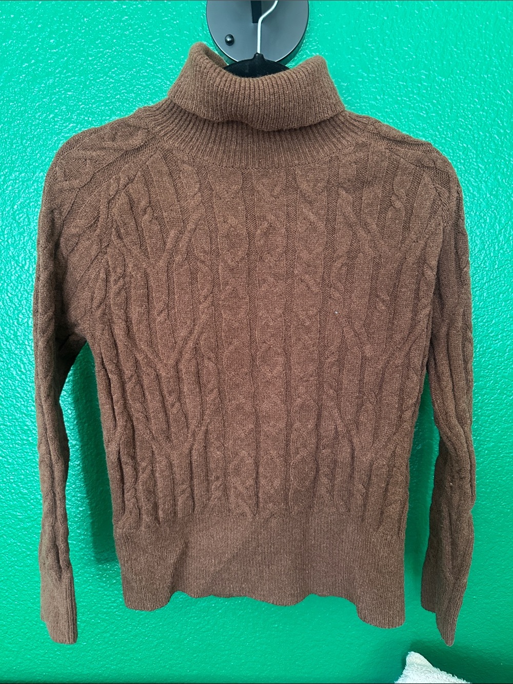 Women's Brown Turtleneck Sweater Size M